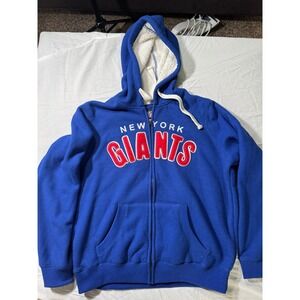 New York Giants NFL Team‎ Apparel Women's XL Blue Sherpa Lined Full Zip Hoodie